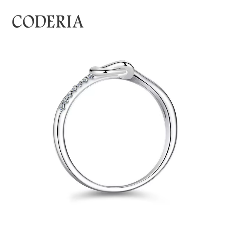 Bague Moissanite en argent S925 avec test de diamant