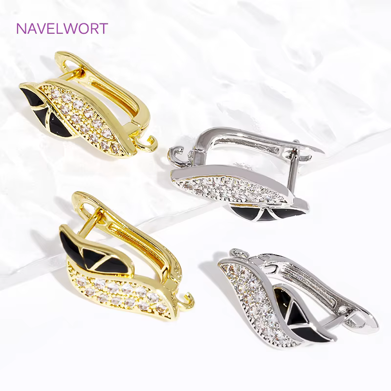 Luminaires de boucles d'oreilles en laiton plaqué or 18 carats