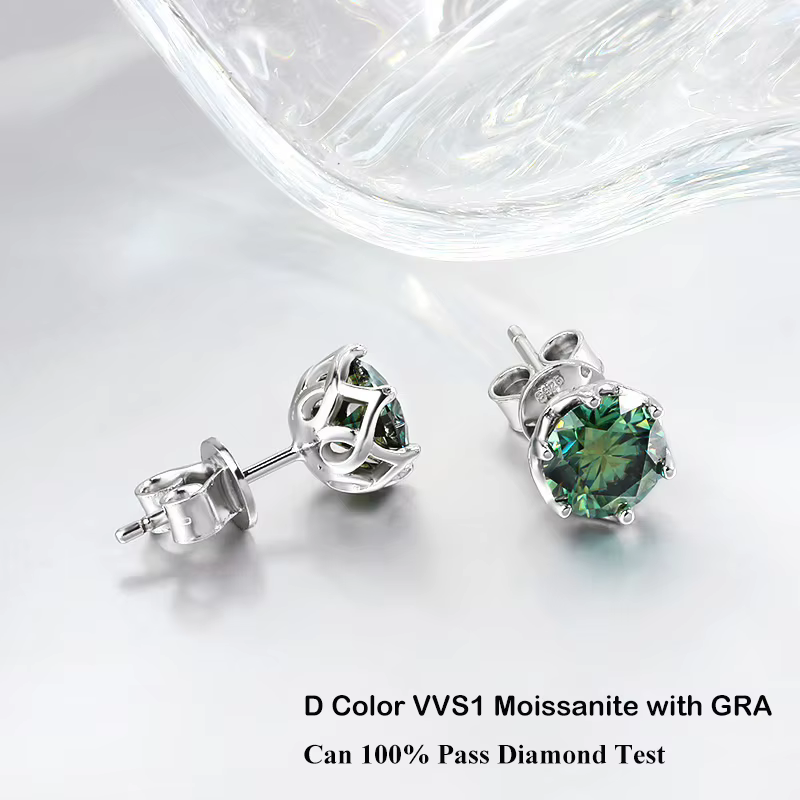 MooYA-Boucles d'Oreilles en Moissanite pour Femme et Fille