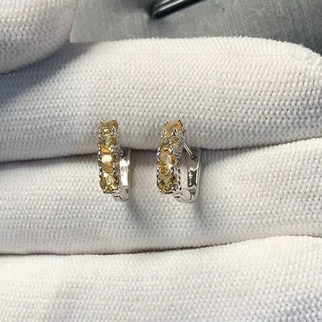HEYYA – boucles d'oreilles créoles en pierre Citrine naturelle