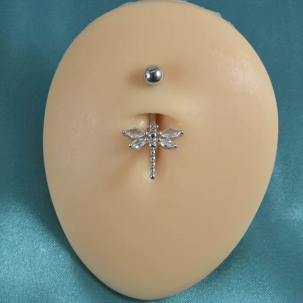 Dreamlee acier chirurgical papillon nombril Piercing Zircon libellule