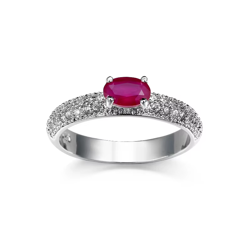 Grande bague rouge en argent Sterling 925 pour mariage et mariée