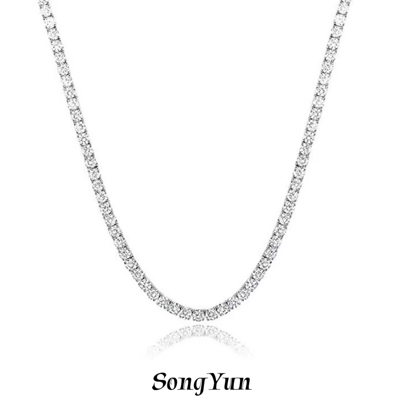 Bijoux SY, collier tennis en argent sterling 925