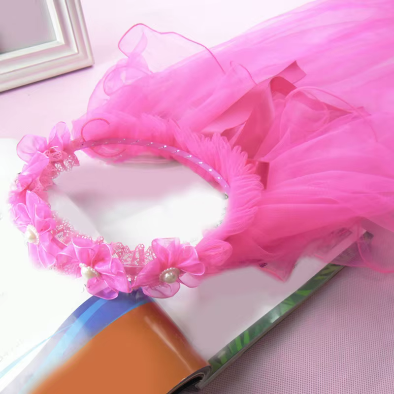 Couvre-chef en voile de fleurs pour filles