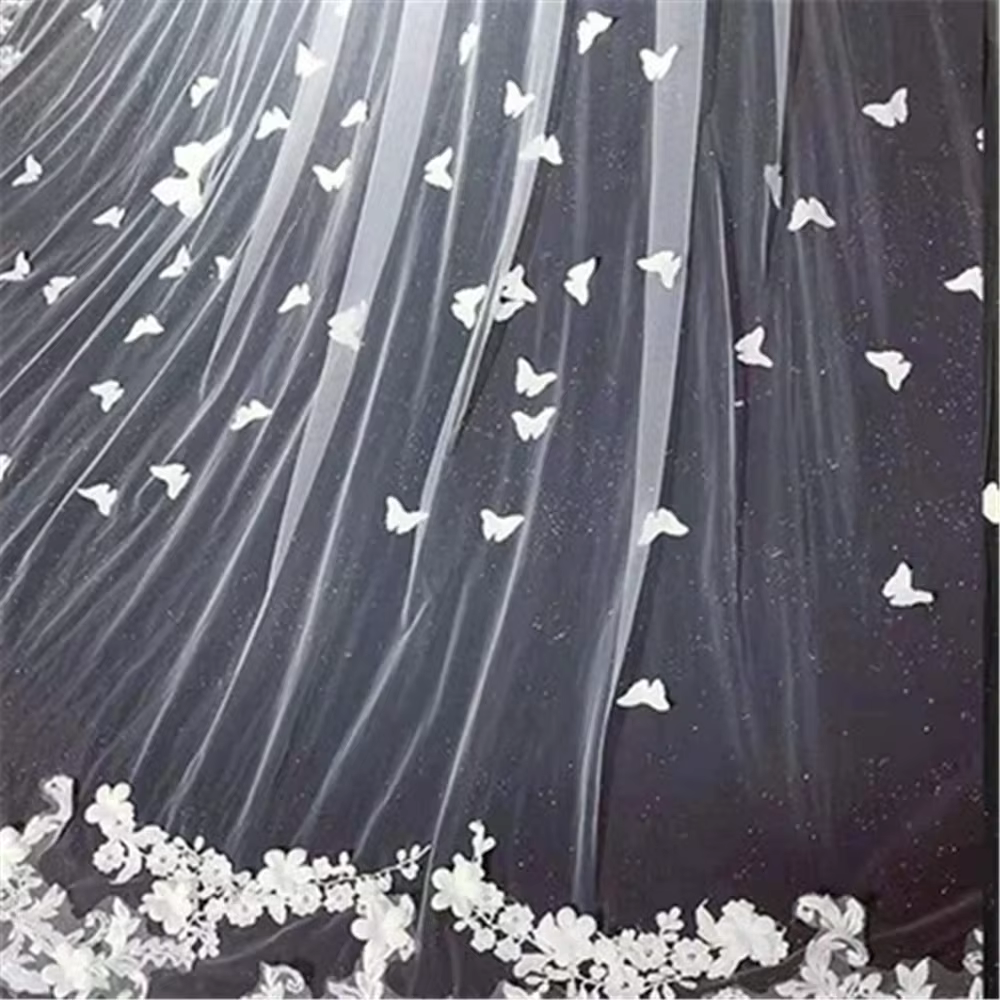 Voile de mariage long bord en dentelle