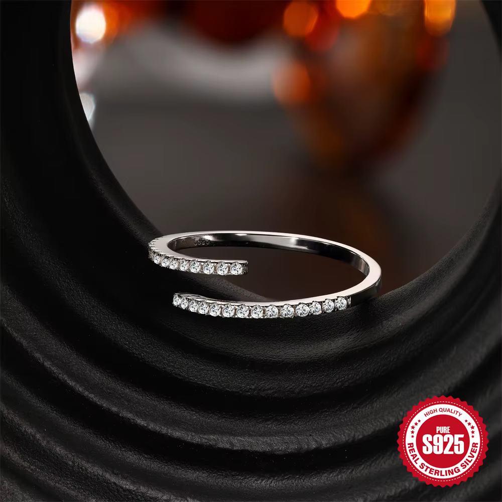 ROXI Moissanite octogonale étoile lune anneaux réglables 925 en argent Sterling exquis anneau ouvert pour les femmes bijoux de fiançailles cadeau
