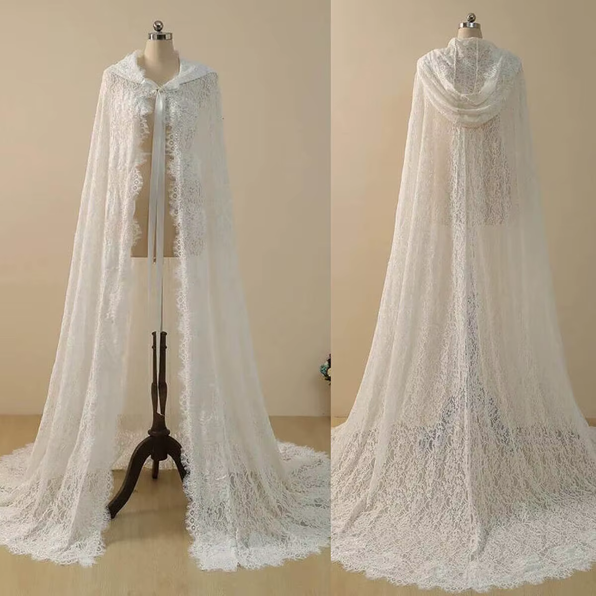 Robes de mariée sirène vintage avec capuche