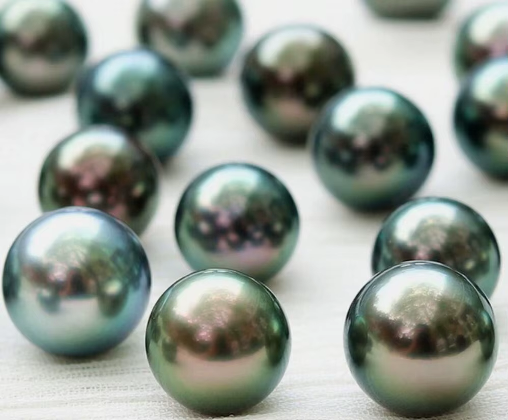 Pour un 7-8MM 8-9mm 9-10mm 10-11mm 11-12mm mer naturelle tahitienne véritable noir vert rond perle en vrac