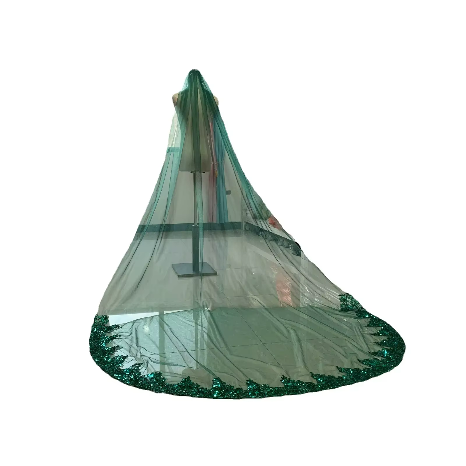 Voile de mariée cathédrale musulmane verte