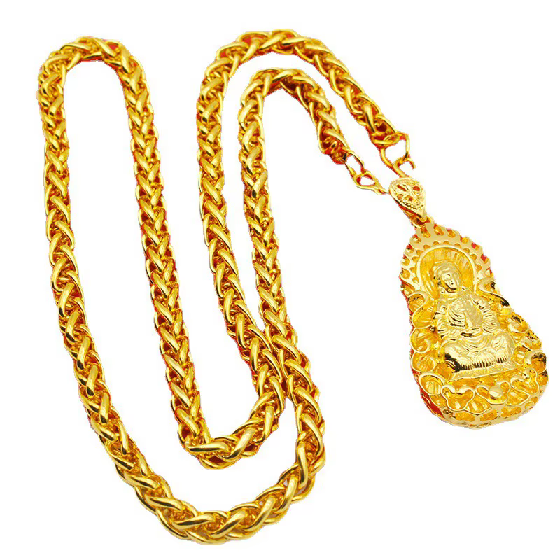 Collier pour homme en or véritable 24 carats