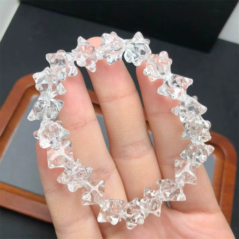 Bracelet Merkaba en Quartz Clair Naturel pour Femme