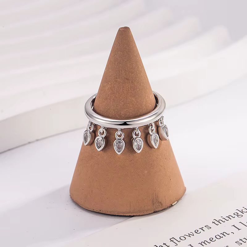 925 bagues en argent Sterling pour femmes Simple Vintage fait à la main réglable doigt Zircon gland anneau mode bande femme Bijoux cadeau