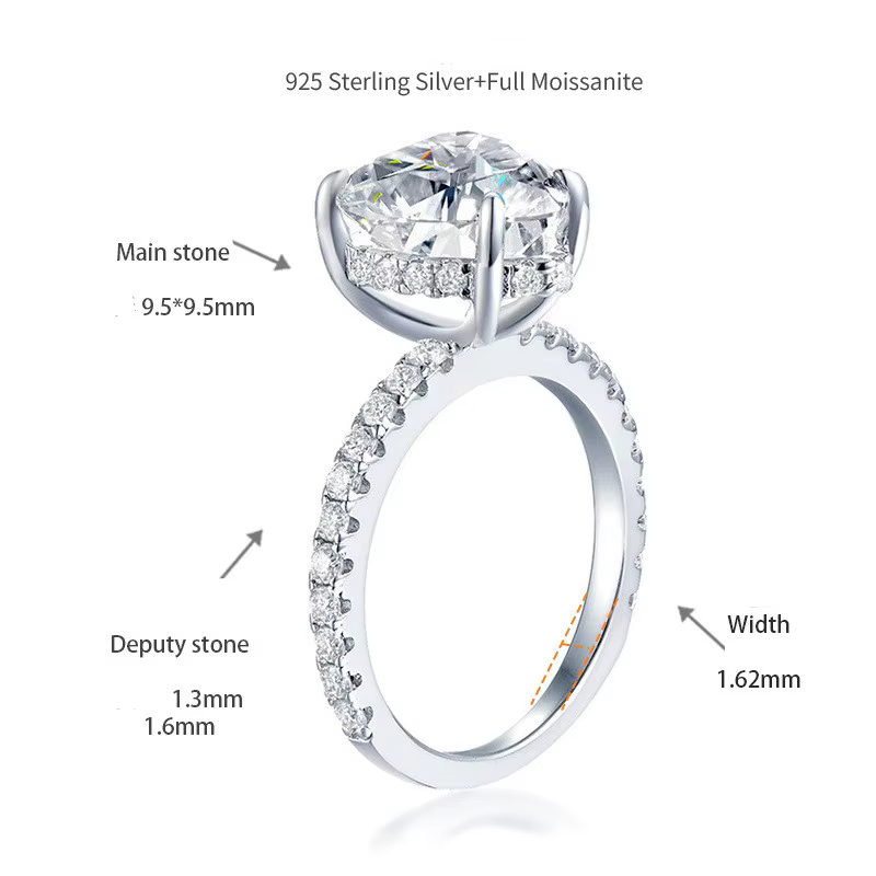 Bague de fiançailles en moissanite certifiée diamant de laboratoire taille cœur 3