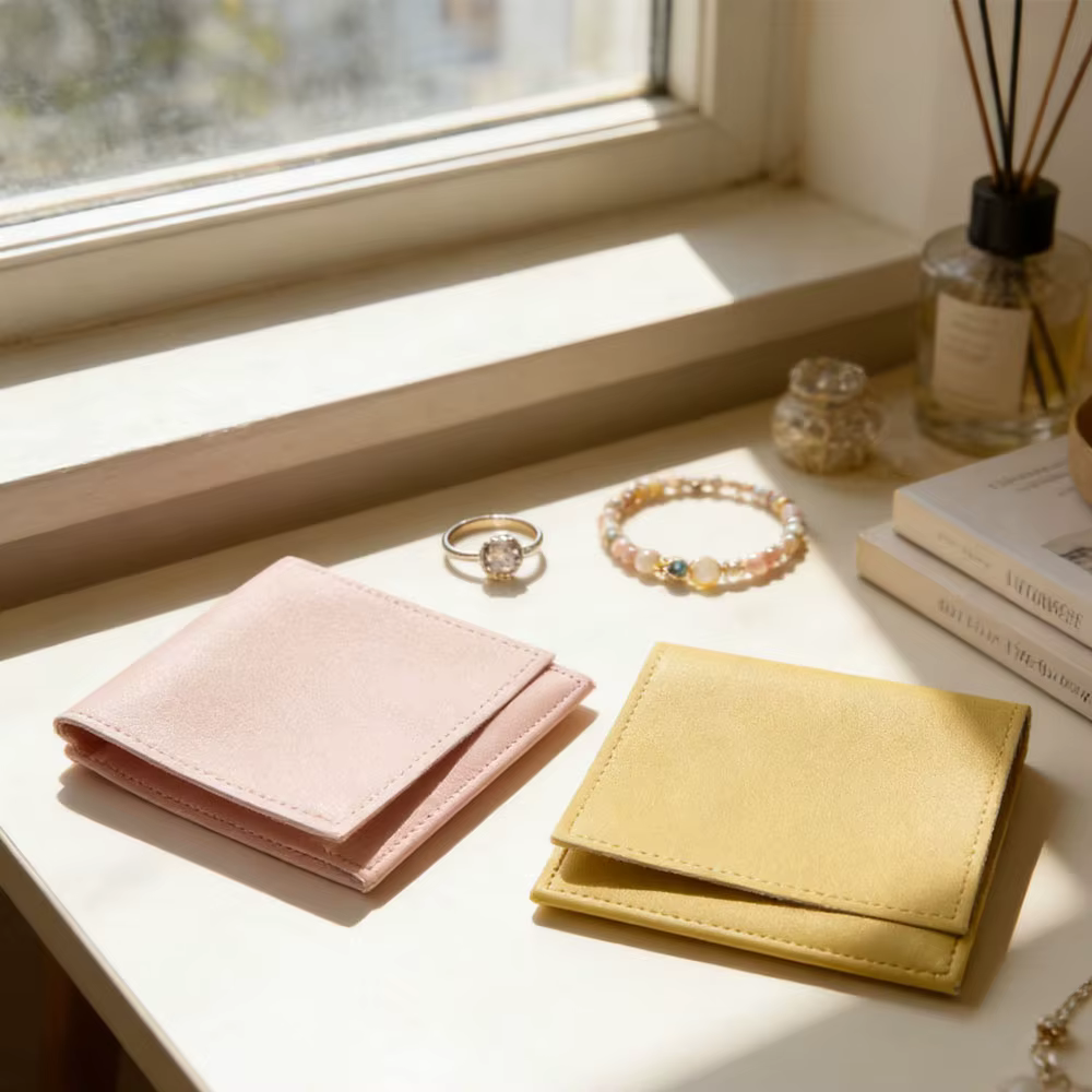 100 pochettes en cuir PU pour bijoux