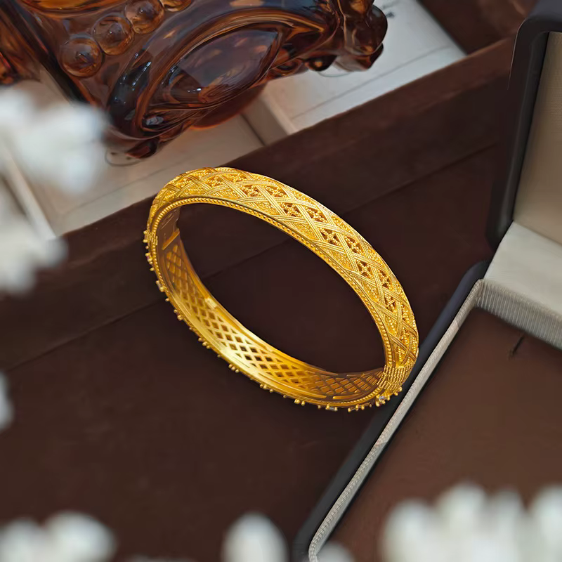 KISS&FLOWER – bracelets vintage brillants en or 24 carats pour femmes