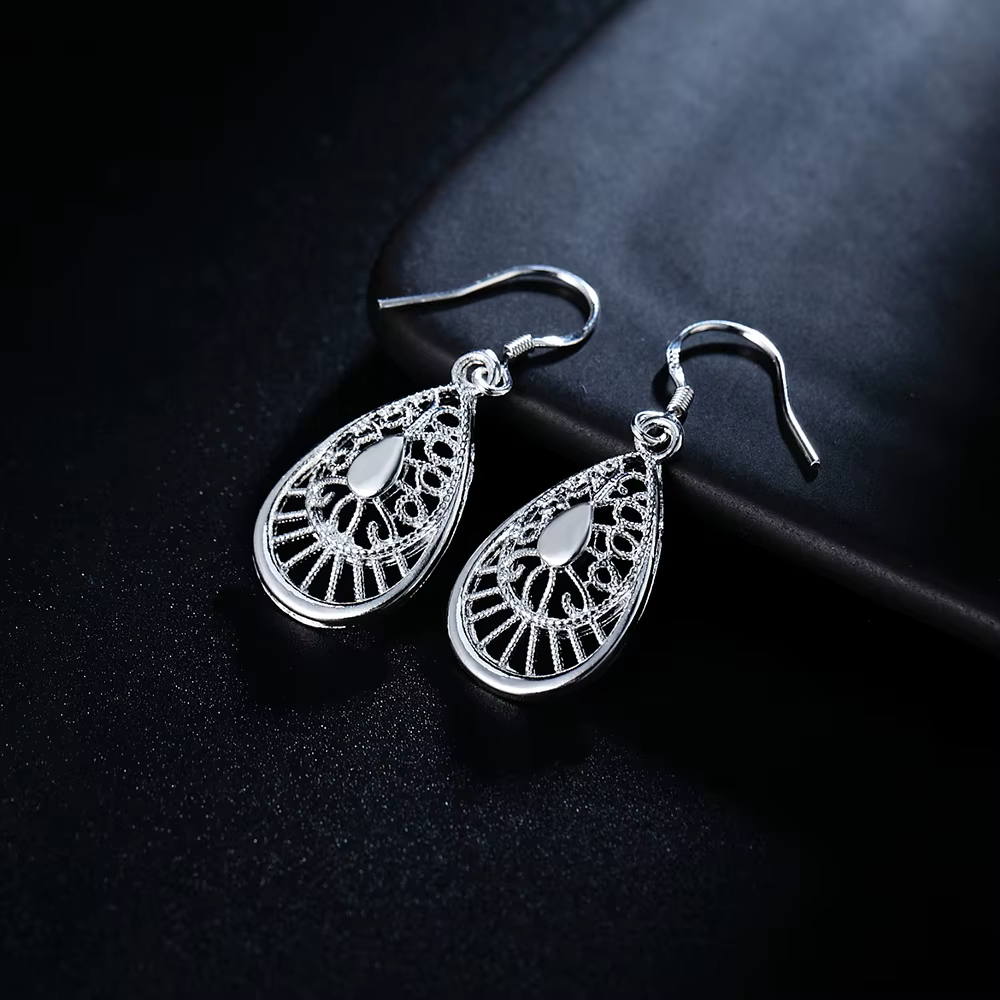 Boucles d'oreilles vintage en argent sterling 925