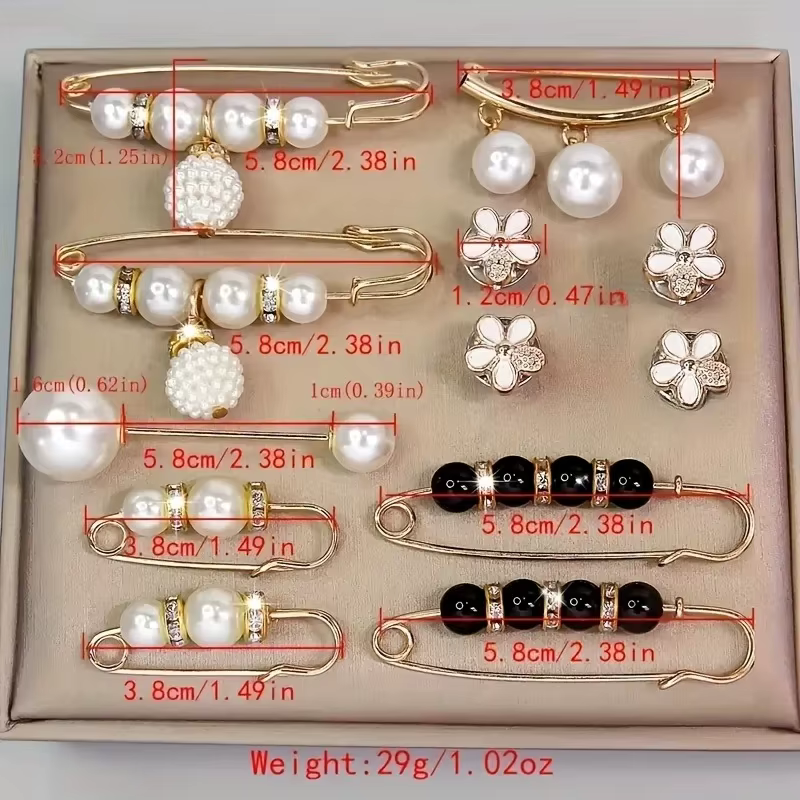 Ensemble de broches élégantes en fausses perles
