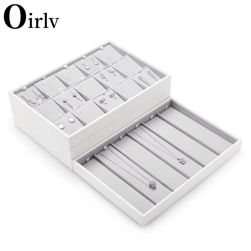 Oirlv-Plateaux empilables en cuir pour bijoux