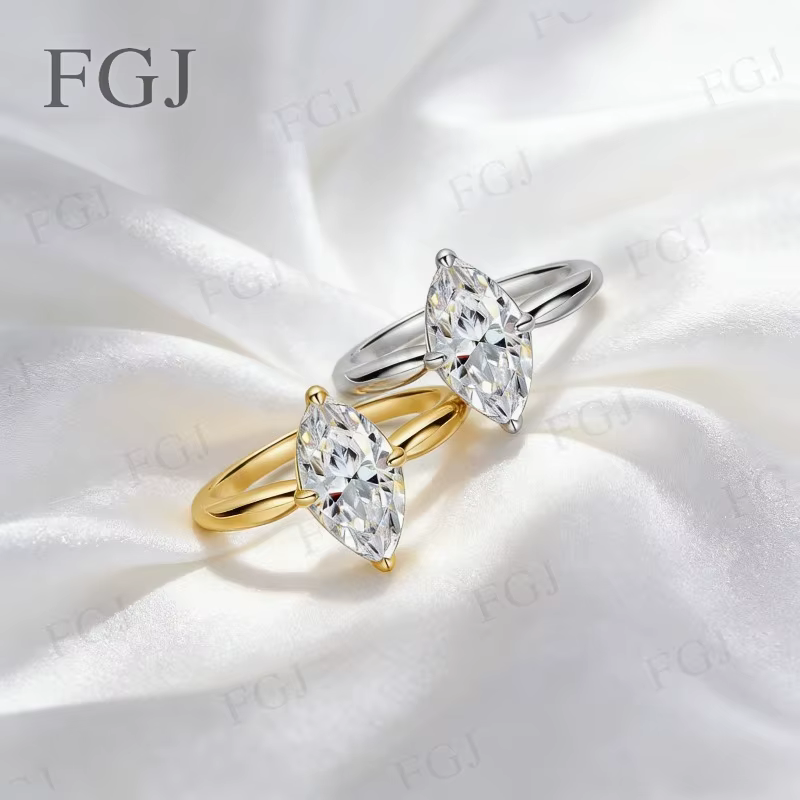 Bague solitaire en moissanite 1-3 carats