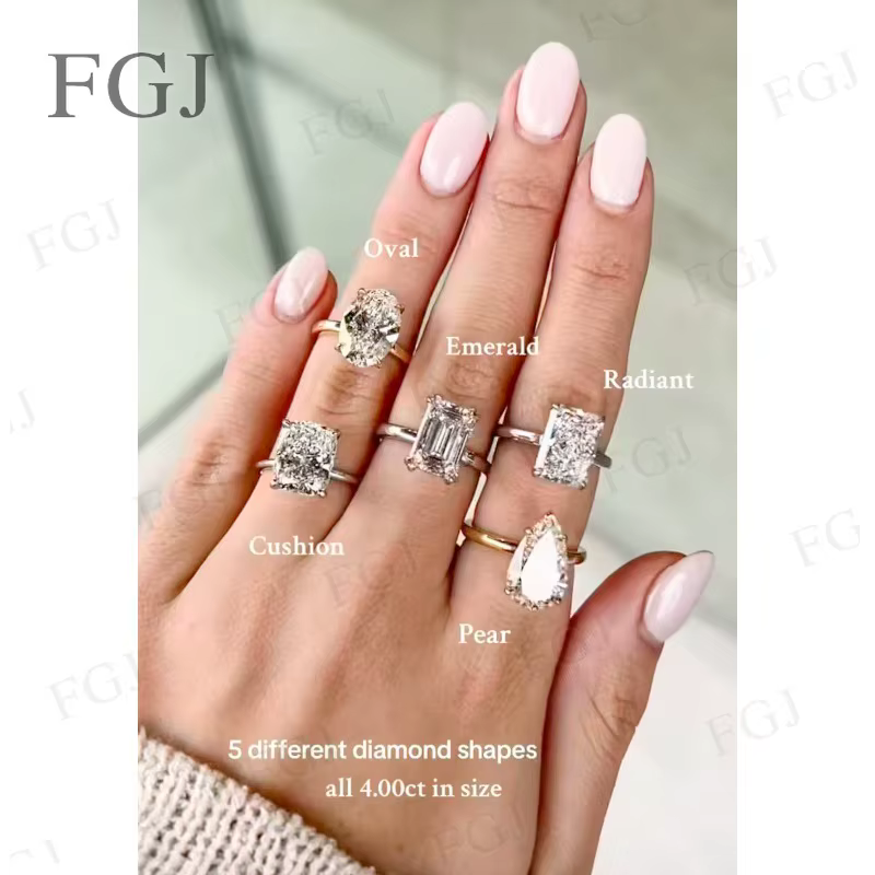 Anneaux personnalisables 10K 18K or multiformes diamant bande bague de fiançailles 1-5CT D couleur VVS1 Moissanite
