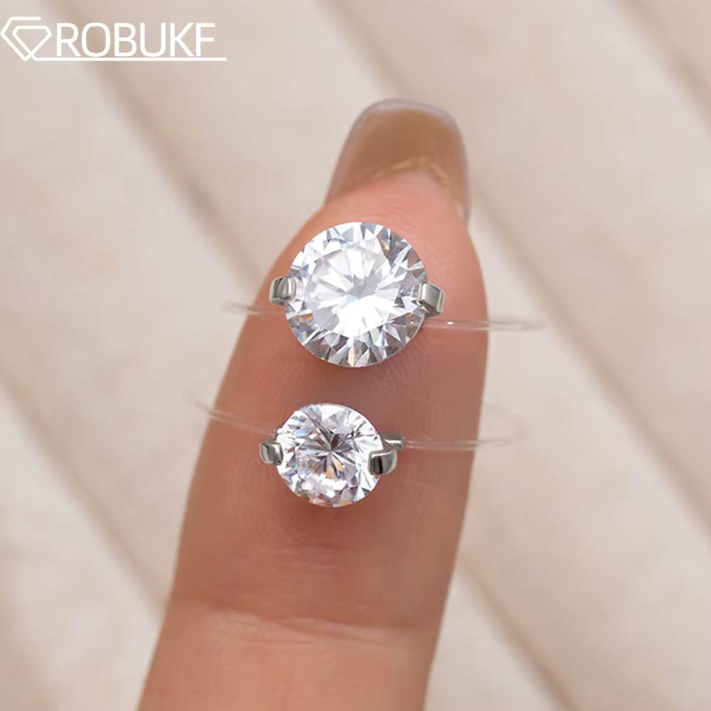 Bague Moissanite D VVS1 0.8-3CT pour femmes
