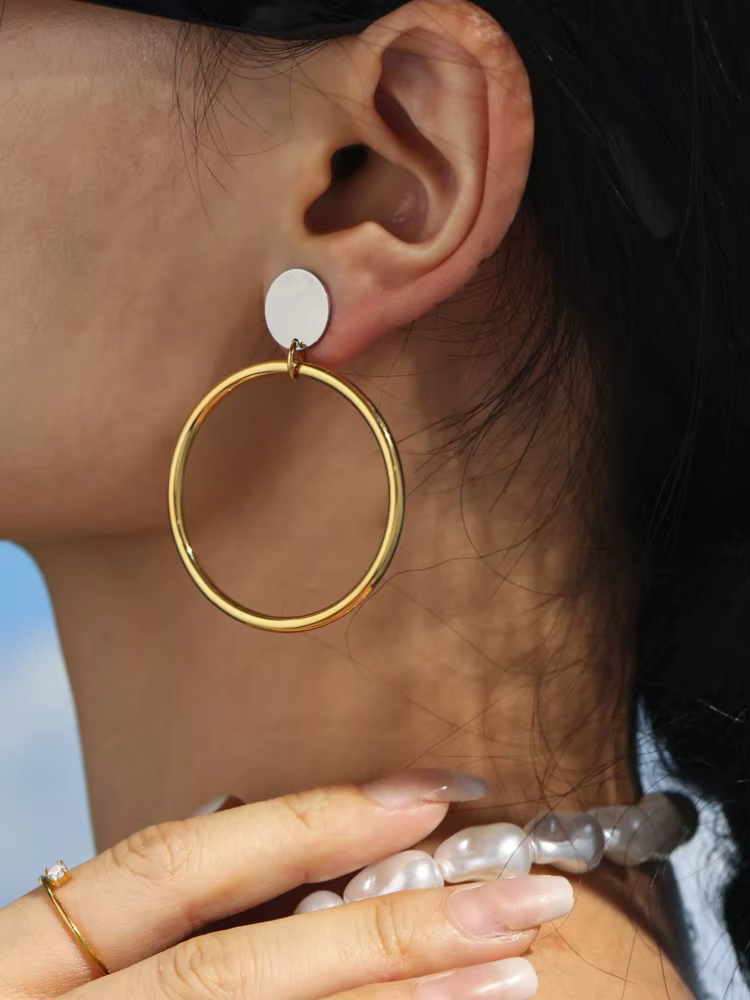 Boucles d'oreilles pendantes en acier inoxydable pour femmes