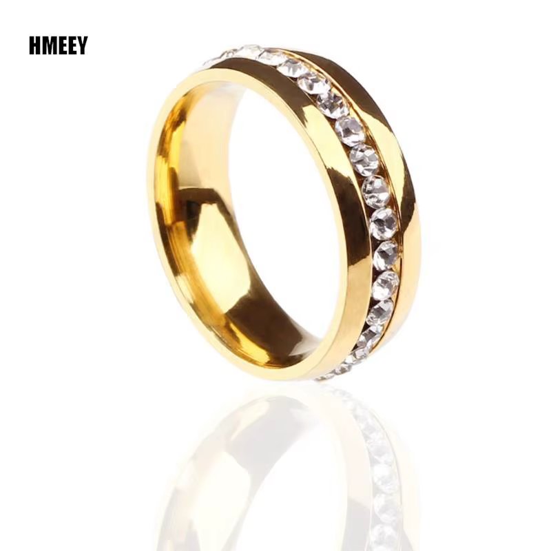 HMEEY nouveaux anneaux minces minimalistes pour les femmes de mariage brillant Zircon cubique de haute qualité polyvalent femme bague bijoux