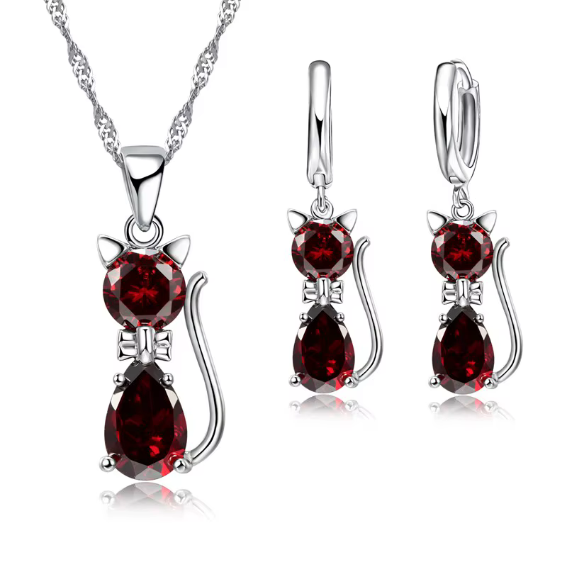 Ensembles de bijoux en argent CZ pour femmes et filles