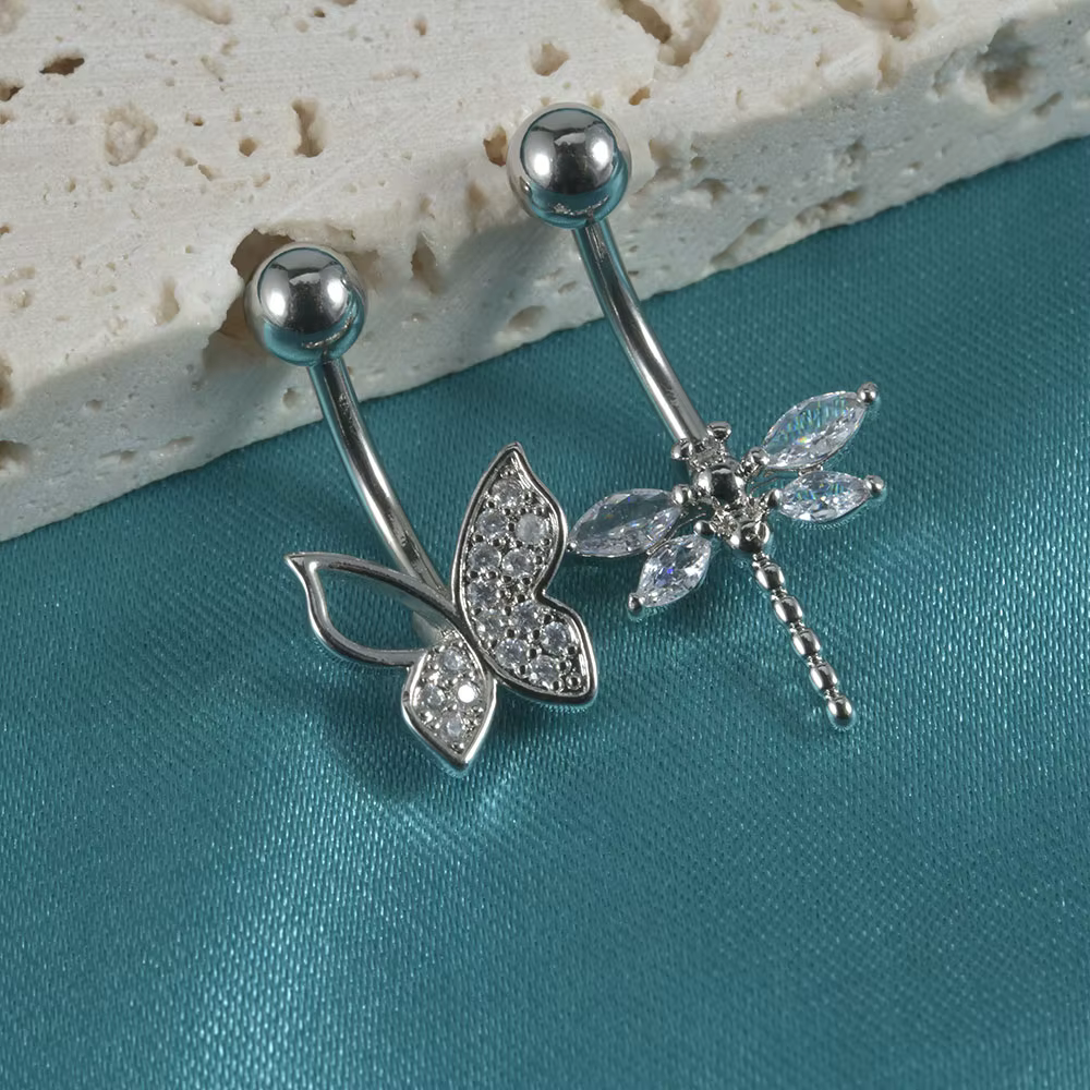 Dreamlee acier chirurgical papillon nombril Piercing Zircon libellule