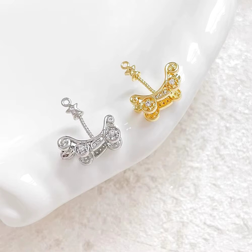 Pendentif de chariot incrusté de Zircon doré véritable plaqué en laiton