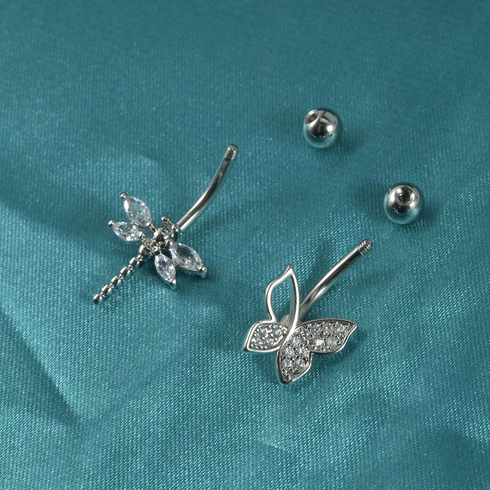 Dreamlee acier chirurgical papillon nombril Piercing Zircon libellule