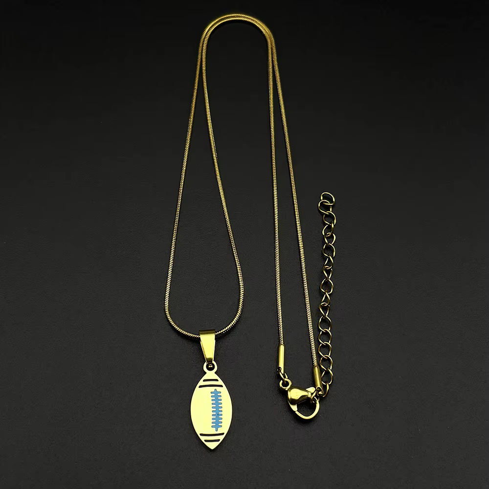 Collier pendentif de football américain et de rugby pour femmes et hommes
