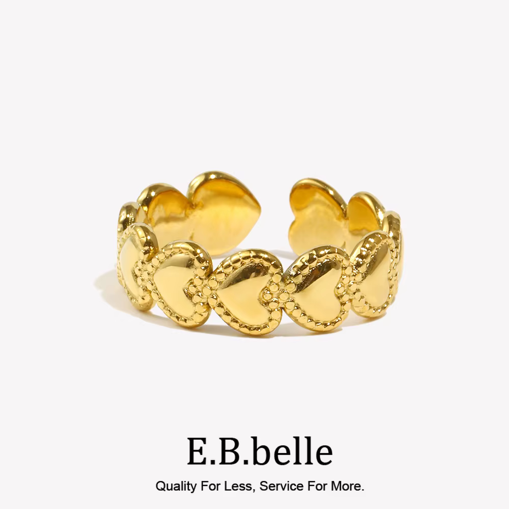 E.B.belle – bague manchette en forme de cœur