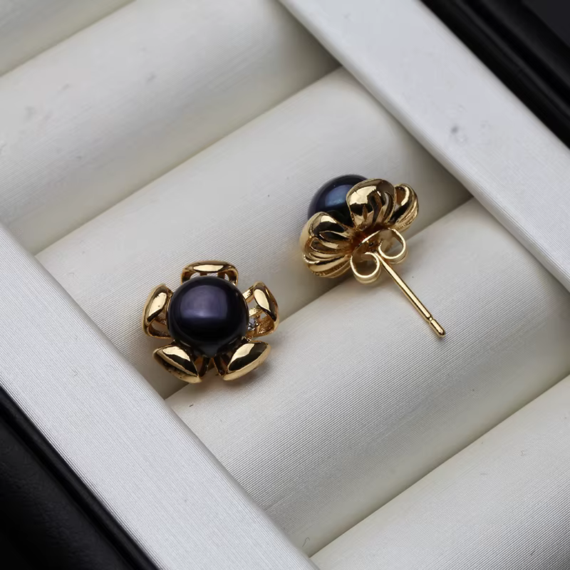 Boucles d'oreilles en perles d'eau douce de culture véritable