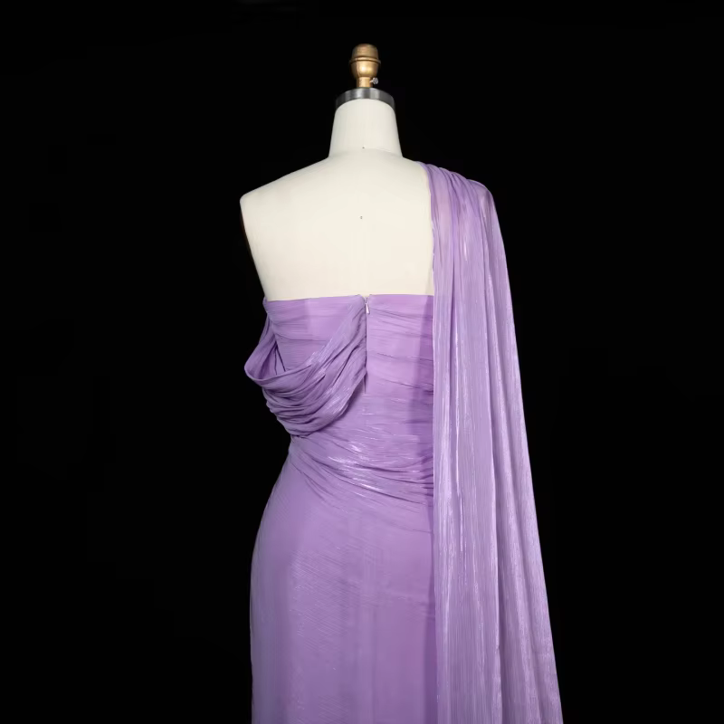 Robe de soirée élégante rose asymétrique à une épaule avec cape drapée pour femme 2026 – Collection Vestidos De Fiesta Elegantes