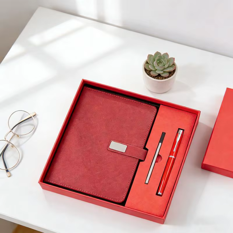 Ensemble d'affaires de luxe en cuir PU comprenant un carnet et un stylet avec recharge – Cadeau pour employés de bureau et partenaires commerciaux