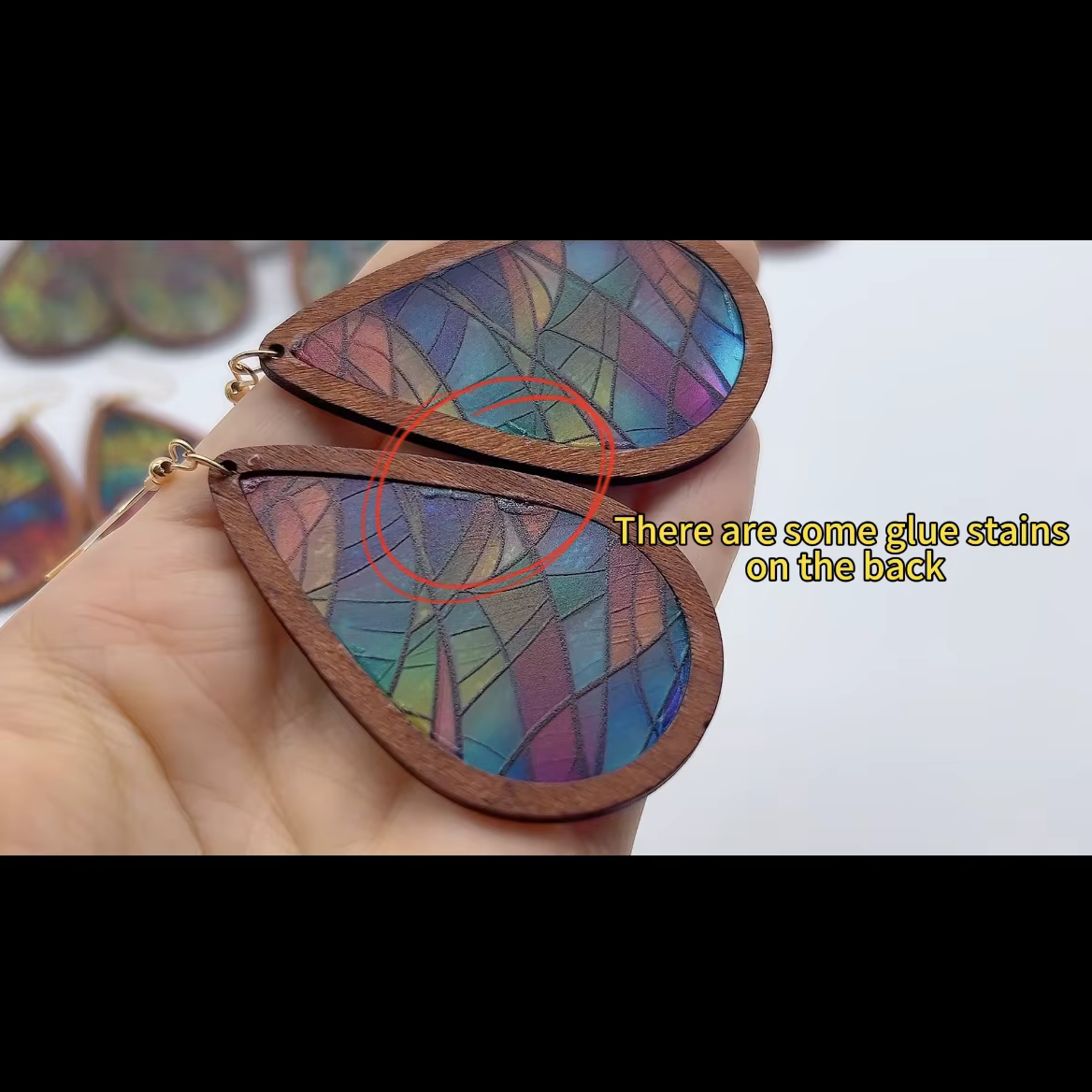 Boucles d'oreilles en mosaïque de verre coloré pour femmes