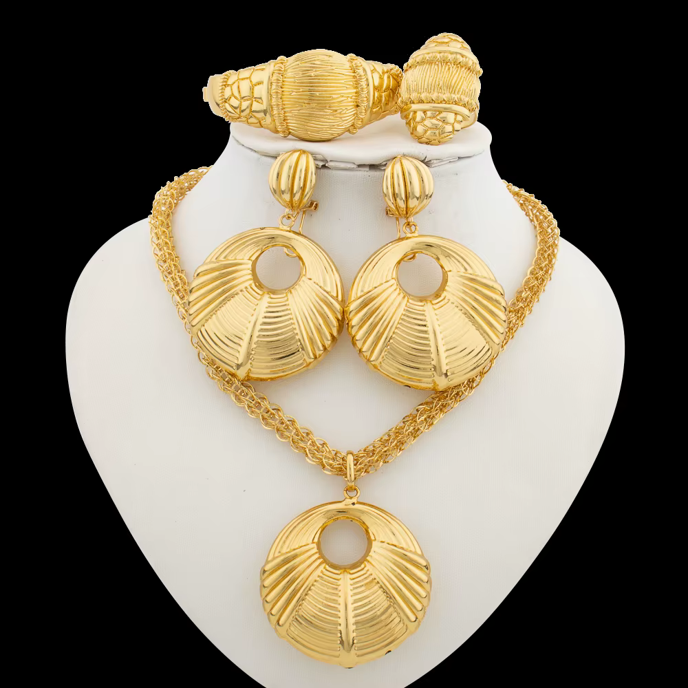 Parure de bijoux de mariée pour femme : boucles d'oreilles pendantes