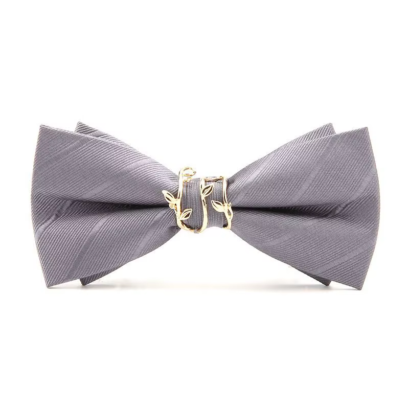 Nœuds papillon en métal rayé pour hommes