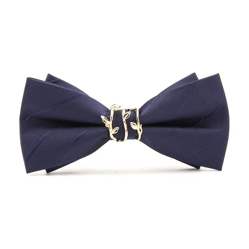 Nœuds papillon en métal rayé pour hommes