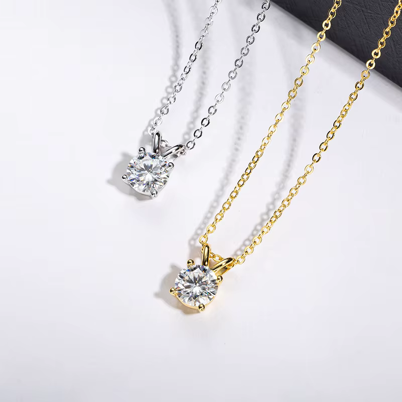 PomerceJelly-Collier Pendentif Moissanite pour Femme