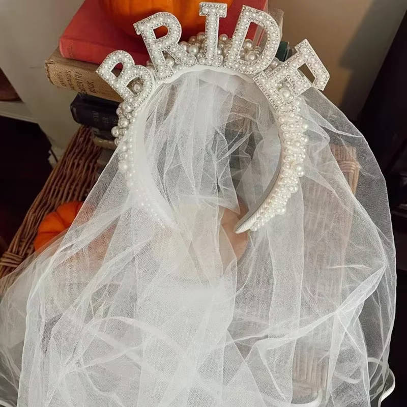 Bandeau de mariée blanc
