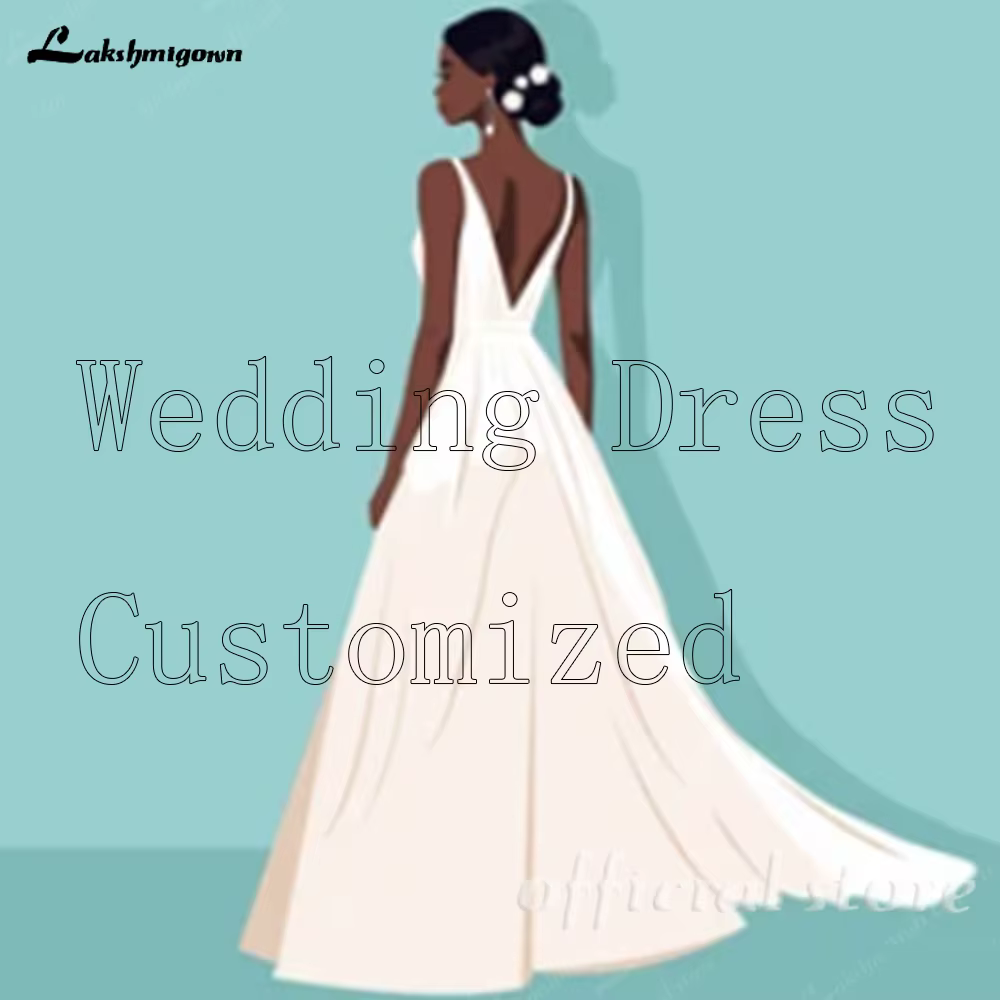 Robes de mariée longues en stock Lakshmigown, personnalisées