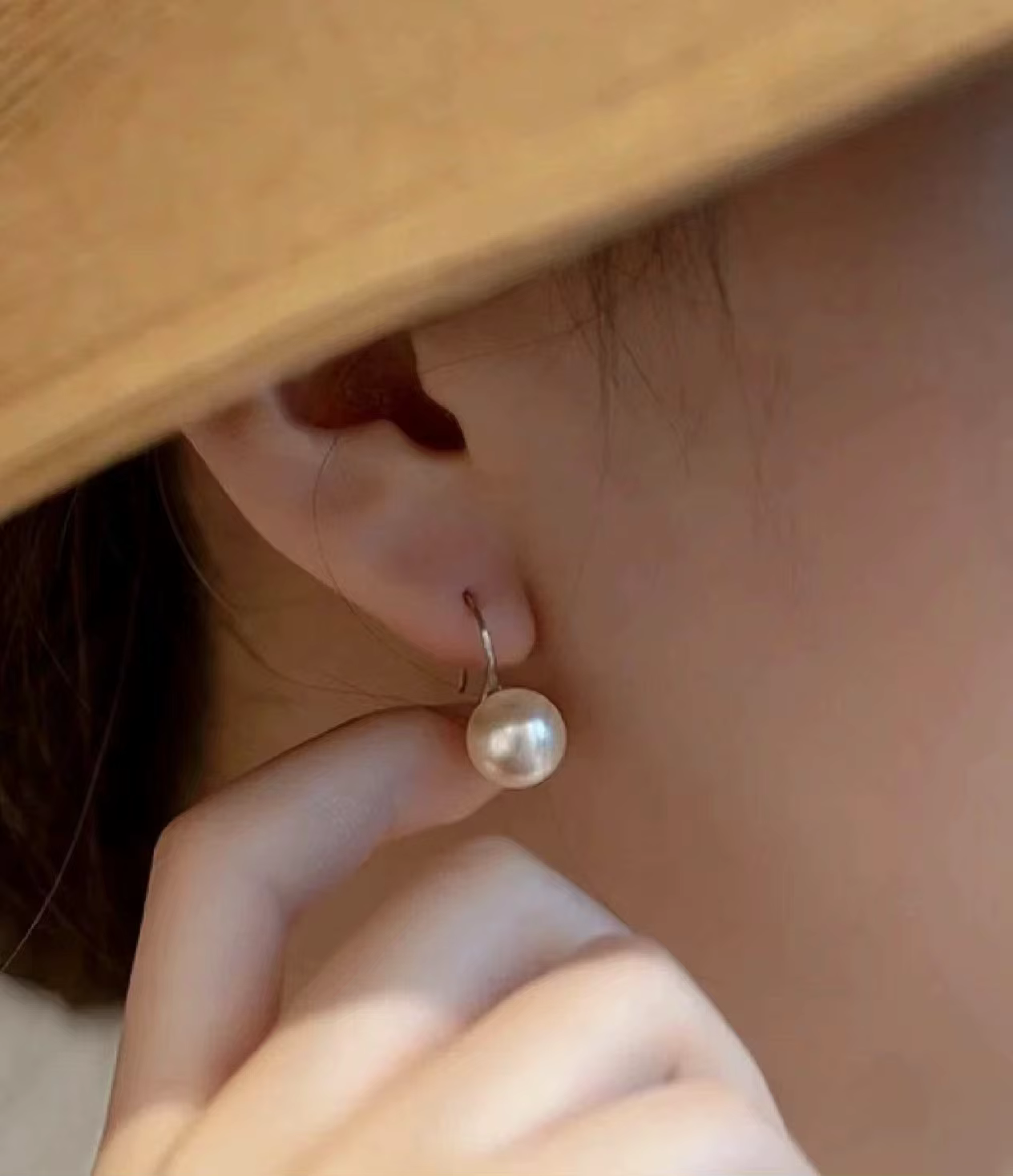 Boucles d'oreilles en argent sterling 925 Mareora avec perle d'eau douce naturelle ronde