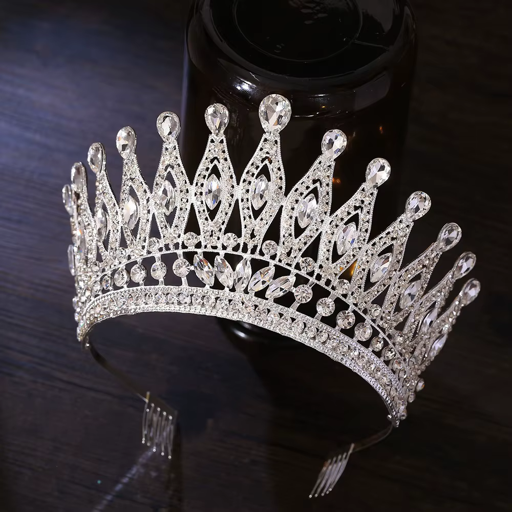 Accessoires de coiffure : Couronnes baroques en cristal avec peigne