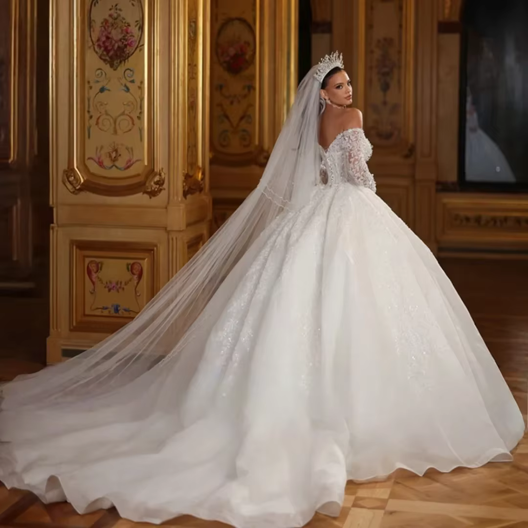 Robe De mariée princesse trapèze De luxe personnalisée