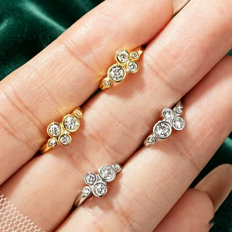 Lnngy – boucles d'oreilles rondes en Moissanite pour femmes