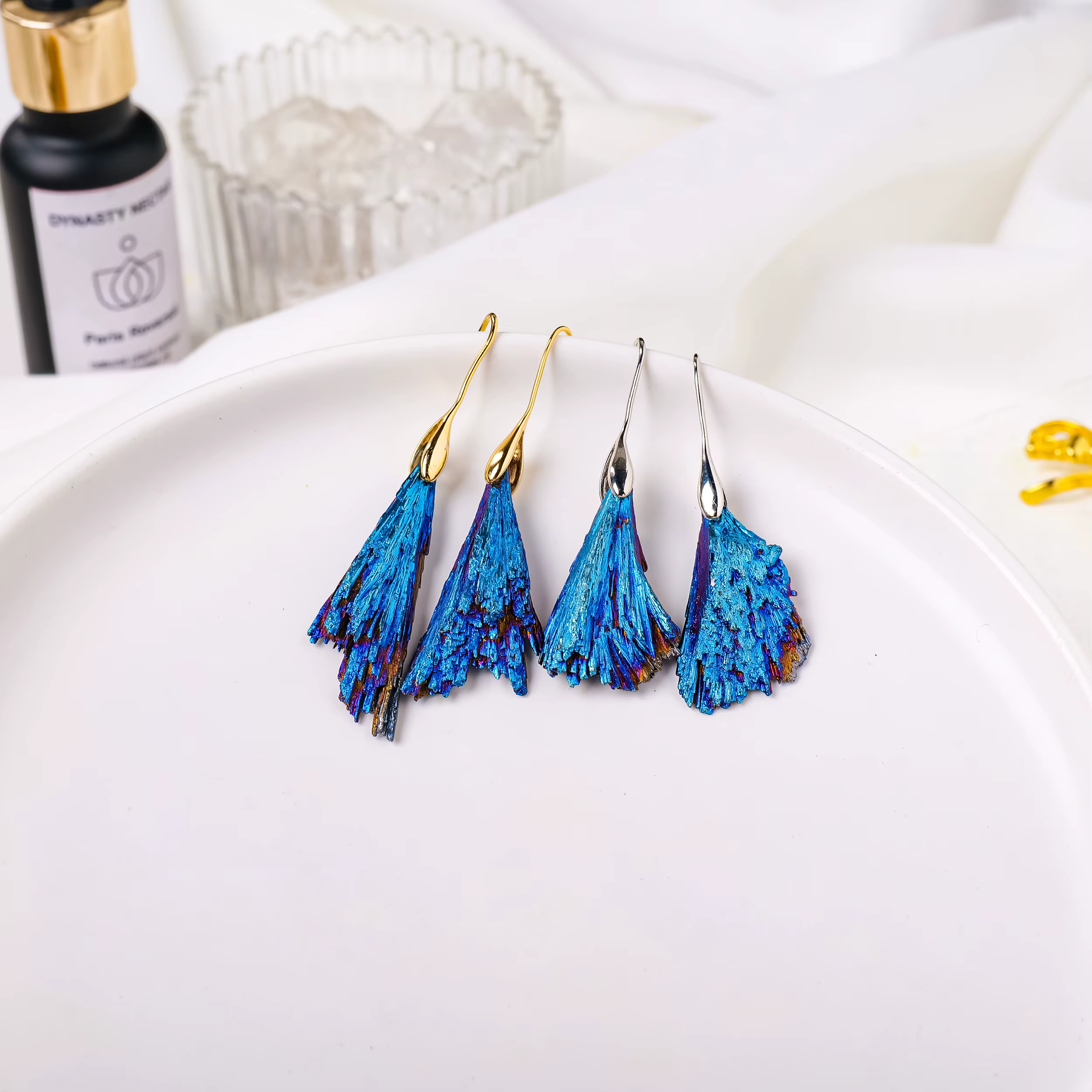 Boucles d'oreilles en cristal naturel Aura