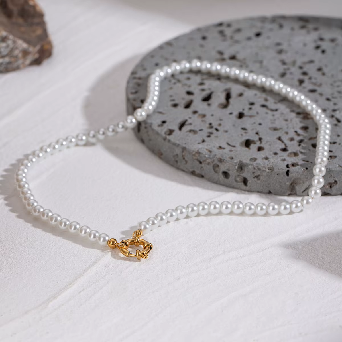 Collier de perles de verre rondes pour femme
