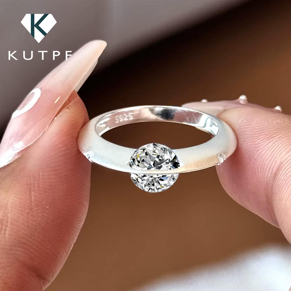 Bague de mariage Moissanite 1 carat pour femmes